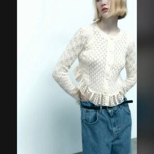 Zara Cream Knit Cardigan